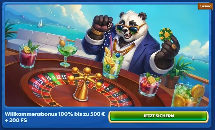 Pandido Casino Willkommensbonus mit 100 Prozent bis 500 Euro und 200 Freispiele