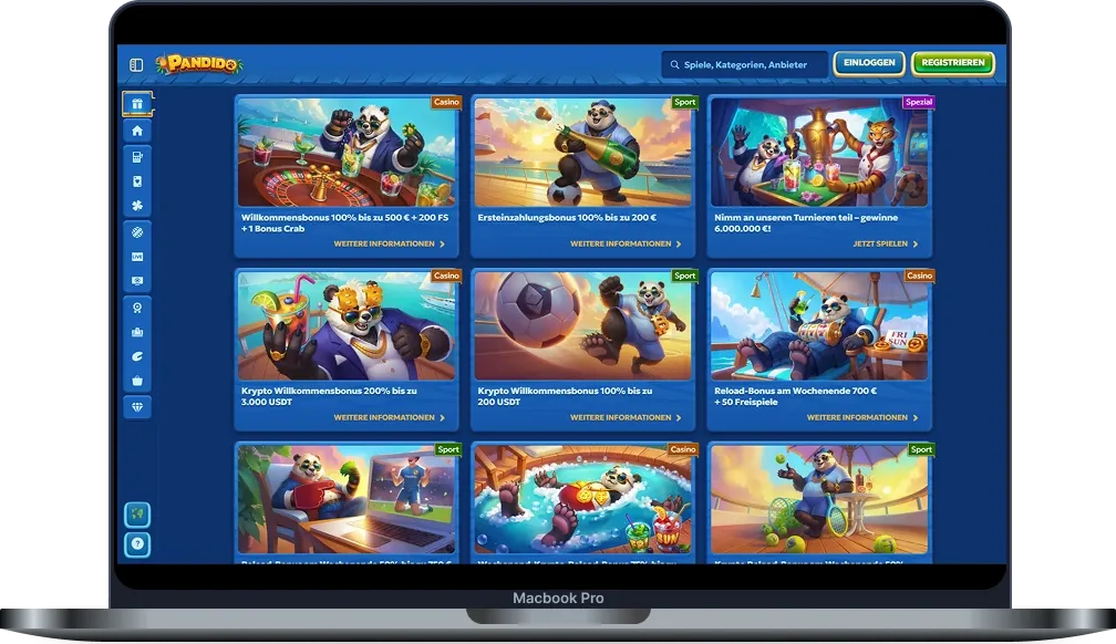 Pandido Casino Willkommensbonus und Promotionen